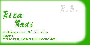 rita madi business card